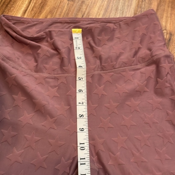 Mono B women’s large leggings high heels waist star pink purple athletic crop - Picture 7 of 8